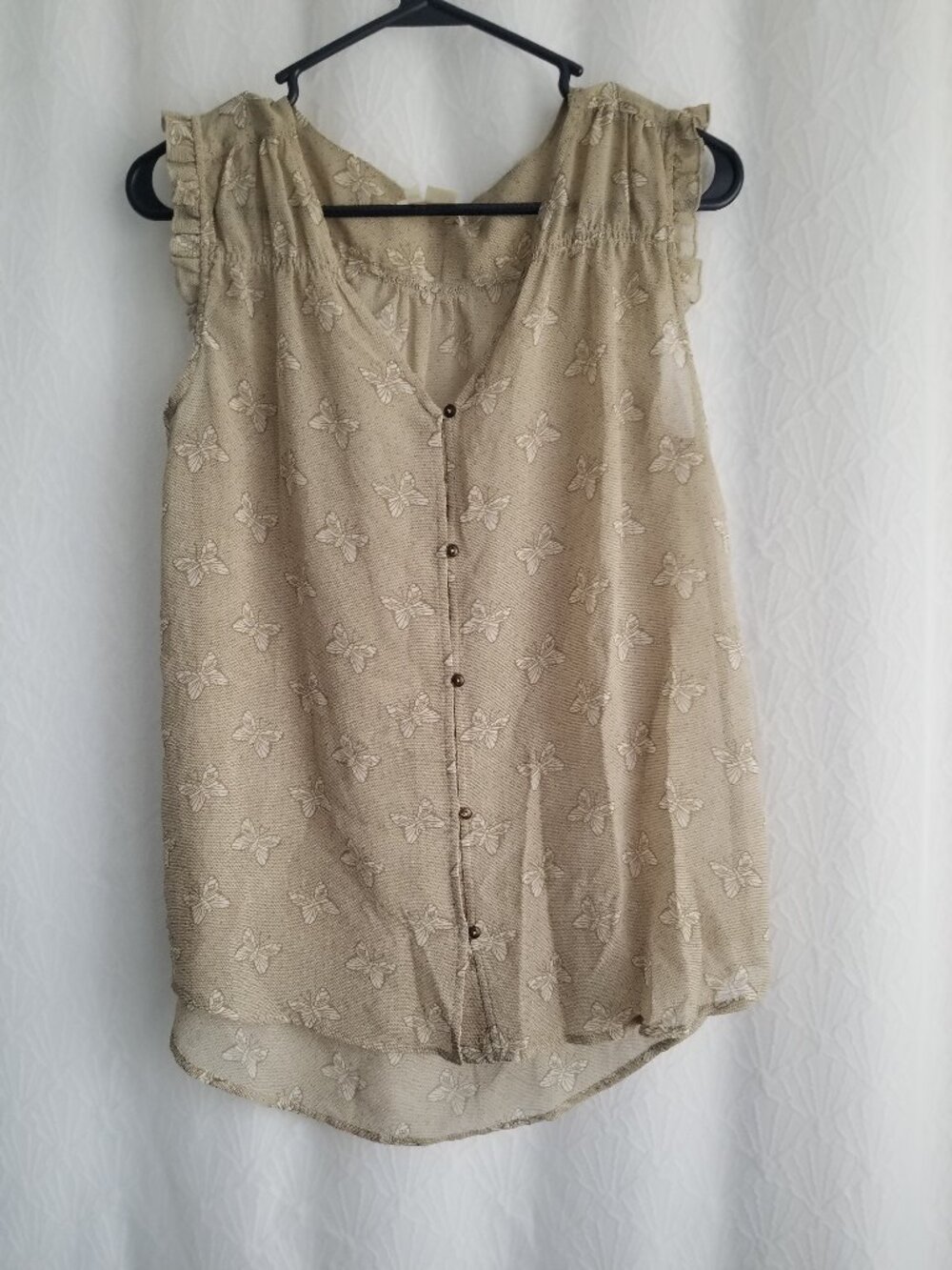 Matilda Jane Sheer Blouse Sleeveless w Butterflies Small